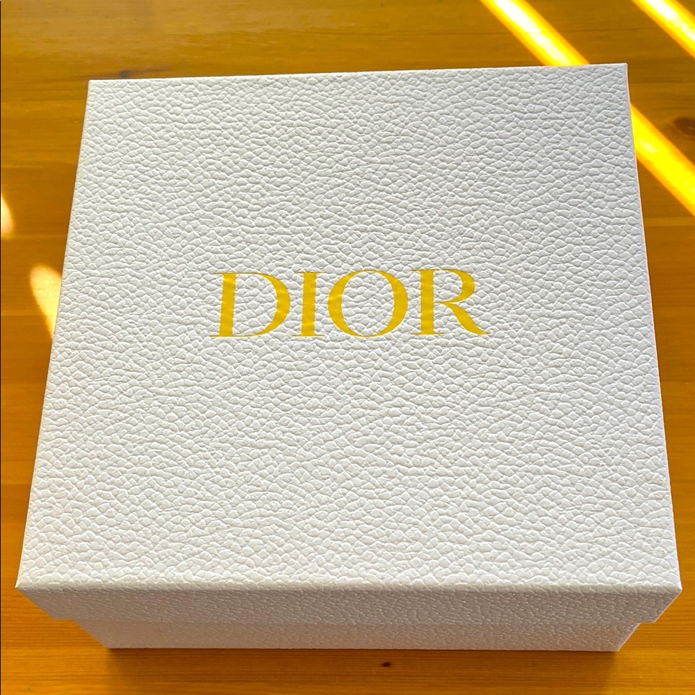 Dior Textured White Box with Gold Lettering